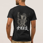 Schwarz-Weiß Grafik Drachen T-Shirt (Rückseite)
