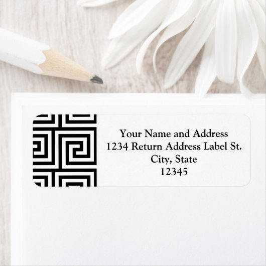 Schwarz-Weiß-Grafik-Griechisches Schlüsselmuster (Insitu)