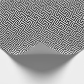 Schwarz-Weiß-Grafik-Griechisches Schlüsselmuster Geschenkpapier (Ecke)