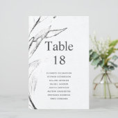 Schwarz-Weiß-Grafik-Leafage-Sitzplan (Stehend Vorderseite)