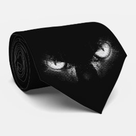 Schwarz-Weiß-Grafik mit Halbton auf den Augen der  Krawatte