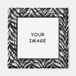 Schwarz-Weiß-Grafik-Zebra-Fotorahmen Magnet