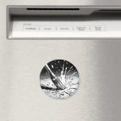 Schwarz-weiß-Grafikstil-Pinsel-Farbfleck Magnet (In Situ (Geschirrspüler))