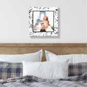 Schwarz-Weiß-Granit-Hochzeitskuchen-Foto Leinwanddruck (Insitu (Schlafzimmer))