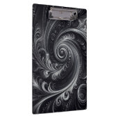 Schwarz-weiß Grau Abstrakt Moderner, einfacher Swi Klemmbrett (Rechts)