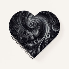 Schwarz-weiß Grau Abstrakt Moderner, einfacher Swi Notizblock