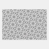 Schwarz-weiß & grau Abstrakte Blume Paisley Patter Geschenkpapier Set (Vorderseite 3)
