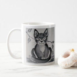 Schwarz-Weiß-Grau-Alley Cat Orientalisches Design Kaffeetasse