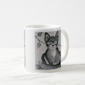 Schwarz-Weiß-Grau-Alley Cat Orientalisches Design  Kaffeetasse (VorderseiteRechts)