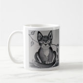 Schwarz-Weiß-Grau-Alley Cat Orientalisches Design  Kaffeetasse (Links)