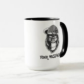 Schwarz-Weiß-Grau-Ape Tasse (VorderseiteRechts)