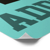 Schwarz-weiß-Grau-Aquamarin-Blue-Soccer-Ball-Indiv Poster (Ecke)