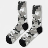 Schwarz, Weiß, Grau Camouflage Design Socken (Linkes Detail)