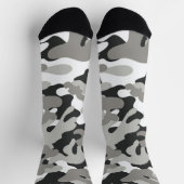 Schwarz, Weiß, Grau Camouflage Design Socken (Oben)