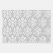 Schwarz-weiß & grau Frohe Weihnachtsschneeflocken  Geschenkpapier Set (Vorderseite 2)
