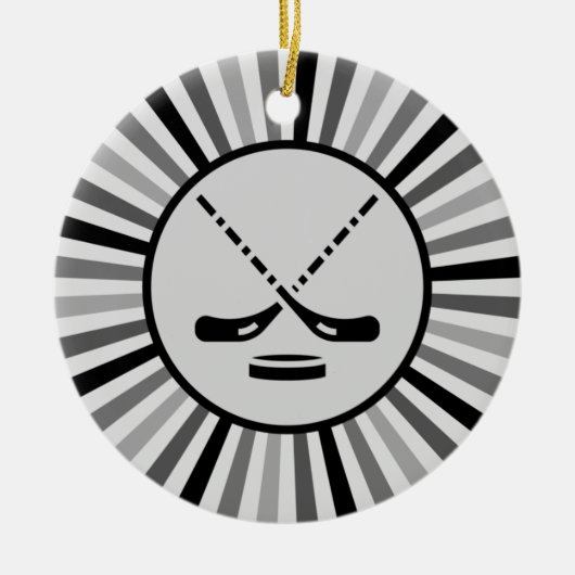 Schwarz-weiß & grau Hockey-Trainer-Geschenk Trendy Keramik Ornament (Vorne)