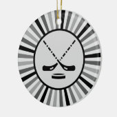 Schwarz-weiß & grau Hockey-Trainer-Geschenk Trendy Keramik Ornament (Links)