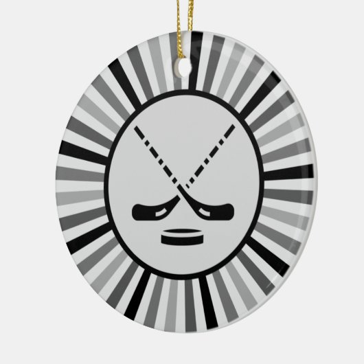 Schwarz-weiß & grau Hockey-Trainer-Geschenk Trendy Keramik Ornament (Links)