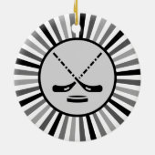 Schwarz-weiß & grau Hockey-Trainer-Geschenk Trendy Keramik Ornament (Hinten)