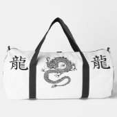Schwarz, Weiß Grau, Jahr des Drachen Chinesisch Zo Duffle Bag (Vorderseite)