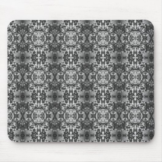 Schwarz-Weiß, Grau-Kaleidoskop-Mousepad Mousepad (Vorne)