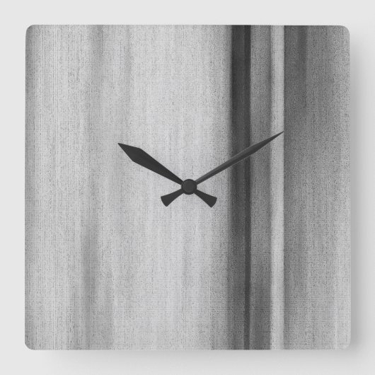Schwarz-weiß Grau Modern Quadratische Wanduhr (Vorderseite)