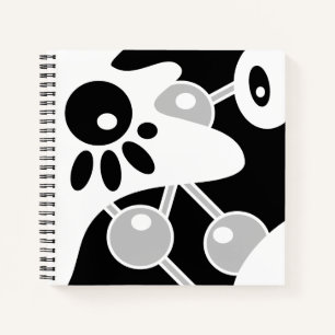 Schwarz weiß grau moderne Doodle-Kunst Notizblock
