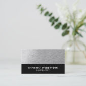 Schwarz-weiß Grau - Moderne Unternehmenskarte Visitenkarte (Stehend Vorderseite)