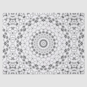 Schwarz-weiß-Grau-Monochrome-Mandala-Design Seidenpapier