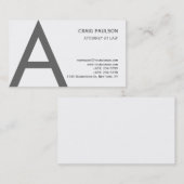Schwarz-weiß-Grau-Monogram-Anwaltskarte Visitenkarte (Vorne/Hinten)