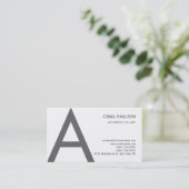 Schwarz-weiß-Grau-Monogram-Anwaltskarte Visitenkarte (Stehend Vorderseite)