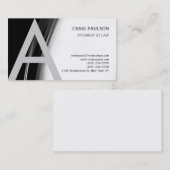 Schwarz-weiß-Grau-Monogram-Anwaltskarte Visitenkarte (Vorne/Hinten)