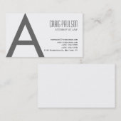 Schwarz-weiß-Grau-Monogram-Anwaltskarte Visitenkarte (Vorne/Hinten)