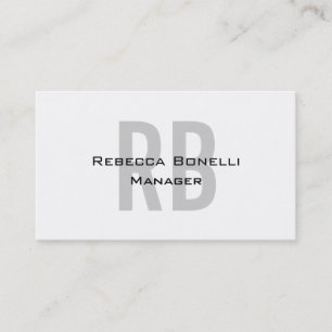 Schwarz-weiß-Grau-Monogram-Manager-Visitenkarte Visitenkarte