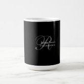Schwarz-weiß-Grau-Monogramm Kaffeetasse (Mittel)