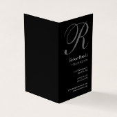 Schwarz-weiß-Grau-Monogramm Minimalistisch Schlich Visitenkarten (Vorderseite)