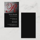 Schwarz-weiß-Grau-Monogramm-Visitenkarte Visitenkarte (Vorne/Hinten)