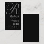 Schwarz-weiß-Grau-Monogramm-Visitenkarte Visitenkarte (Vorne/Hinten)