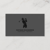 Schwarz Weiß Grau Personal Trainer Golf Coaching Visitenkarte (Vorderseite)