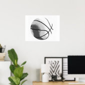 Schwarz/Weiß, Grau Pop Basketball Basketball Print Poster (Heimbüro)