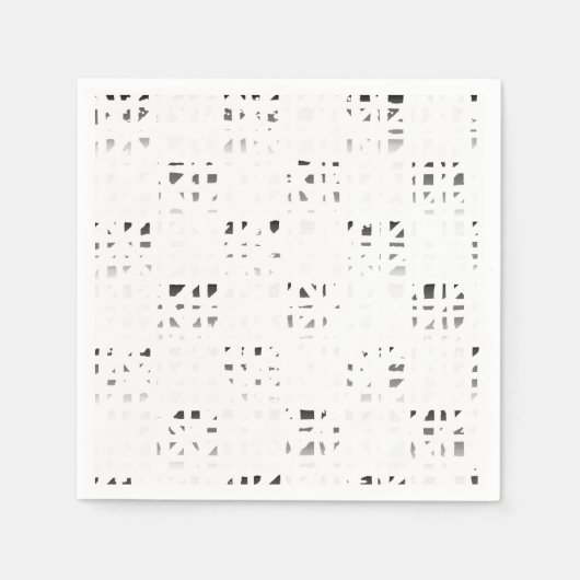 Schwarz, Weiß, Grau Printwerbung 2 Napkins Serviette (Vorderseite)