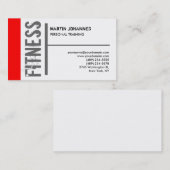 Schwarz-weiß Grau Red Modern Business Card Visitenkarte (Vorne/Hinten)