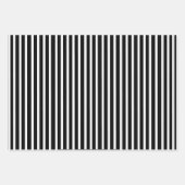 Schwarz, Weiß, Grau, Streifen Set 3 Geschenkpapier Set (Vorderseite 2)