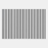 Schwarz, Weiß, Grau, Streifen Set 3 Geschenkpapier Set (Vorderseite)