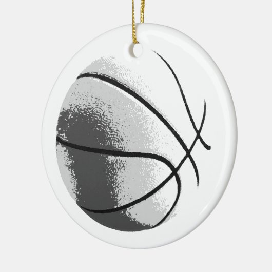 Schwarz-weiß Grau Trendy Pop Art Basketball Keramik Ornament (Links)