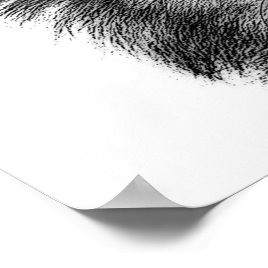 Schwarz-Weiß-Grau-Wolf-Kunstwerk Poster (Ecke)