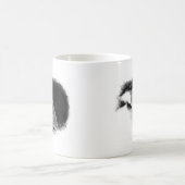 Schwarz-Weiß-Grau-Wolf-Sketch Kaffeetasse (Mittel)