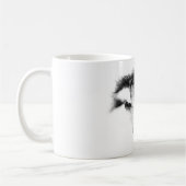 Schwarz-Weiß-Grau-Wolf-Sketch Kaffeetasse (Links)