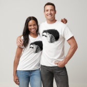 Schwarz-Weiß-Grau-Wolf-Sketch T-Shirt (Unisex)