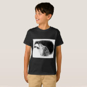 Schwarz-Weiß-Grau-Wolf-Sketch T-Shirt (Vorne ganz)